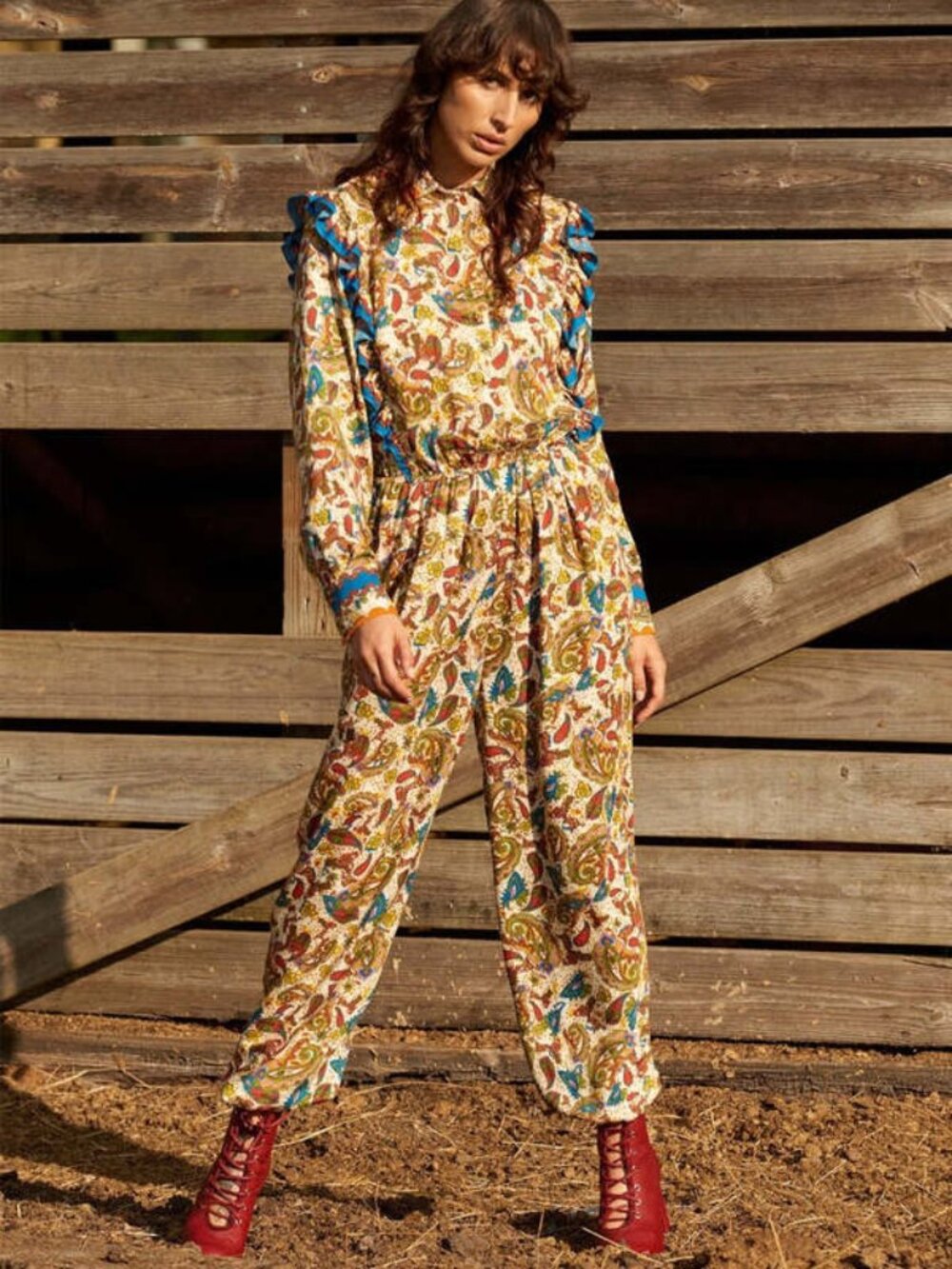 Carolina K Lais Jumpsuit Paisley Cream